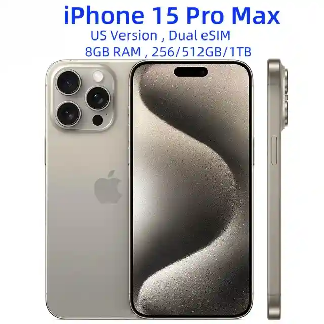 Apple iPhone 15 Pro Max – 6.7" OLED, A16, 5G, eSIM, Unlocked
