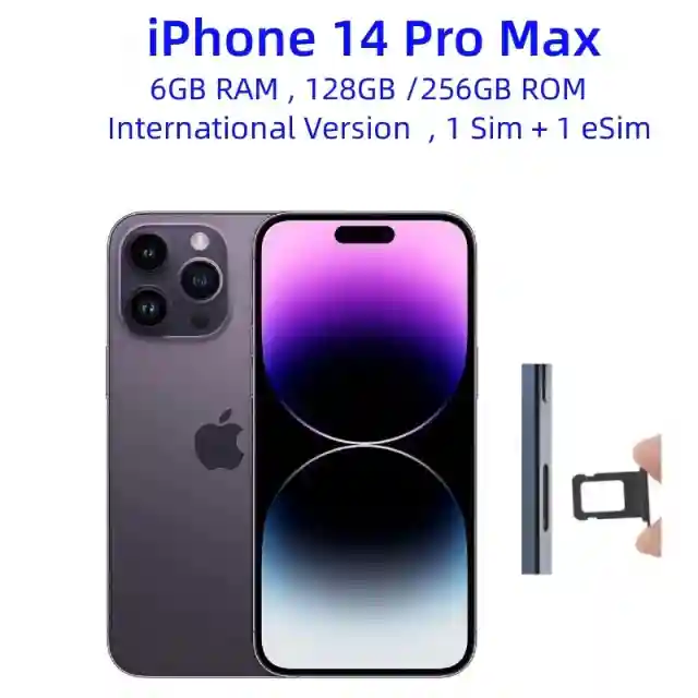 Apple iPhone 14 Pro Max – 6.7" OLED, A16 Chip, Face ID, 128GB/256GB, Unlocked