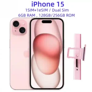 iPhone 15 (128GB/256GB) – 6.1" OLED, A16 Chip, 6GB RAM, Face ID, Dual SIM/eSIM, Unlocked, 5G