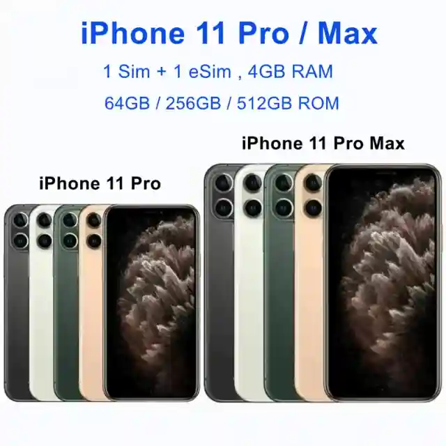 Apple iPhone 11 Pro Max – 6.5" OLED, A13 Bionic, Face ID, Unlocked