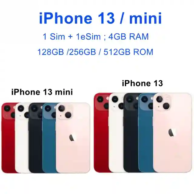 Apple iPhone 13 Mini β 5.4" OLED, A15, 12MP, Face ID, 128GB/256GB, Unlocked 5G, iOS Mobile Phone